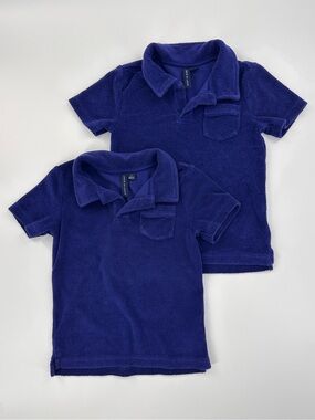 Janie and Jack Blue Terry Polos Size 3 Years (Bundle of 2)